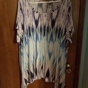 3x multi color blue shark bite tunic